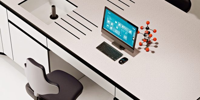 A scientific worktop that promotes healthy air quality, ideal for school science laboratories